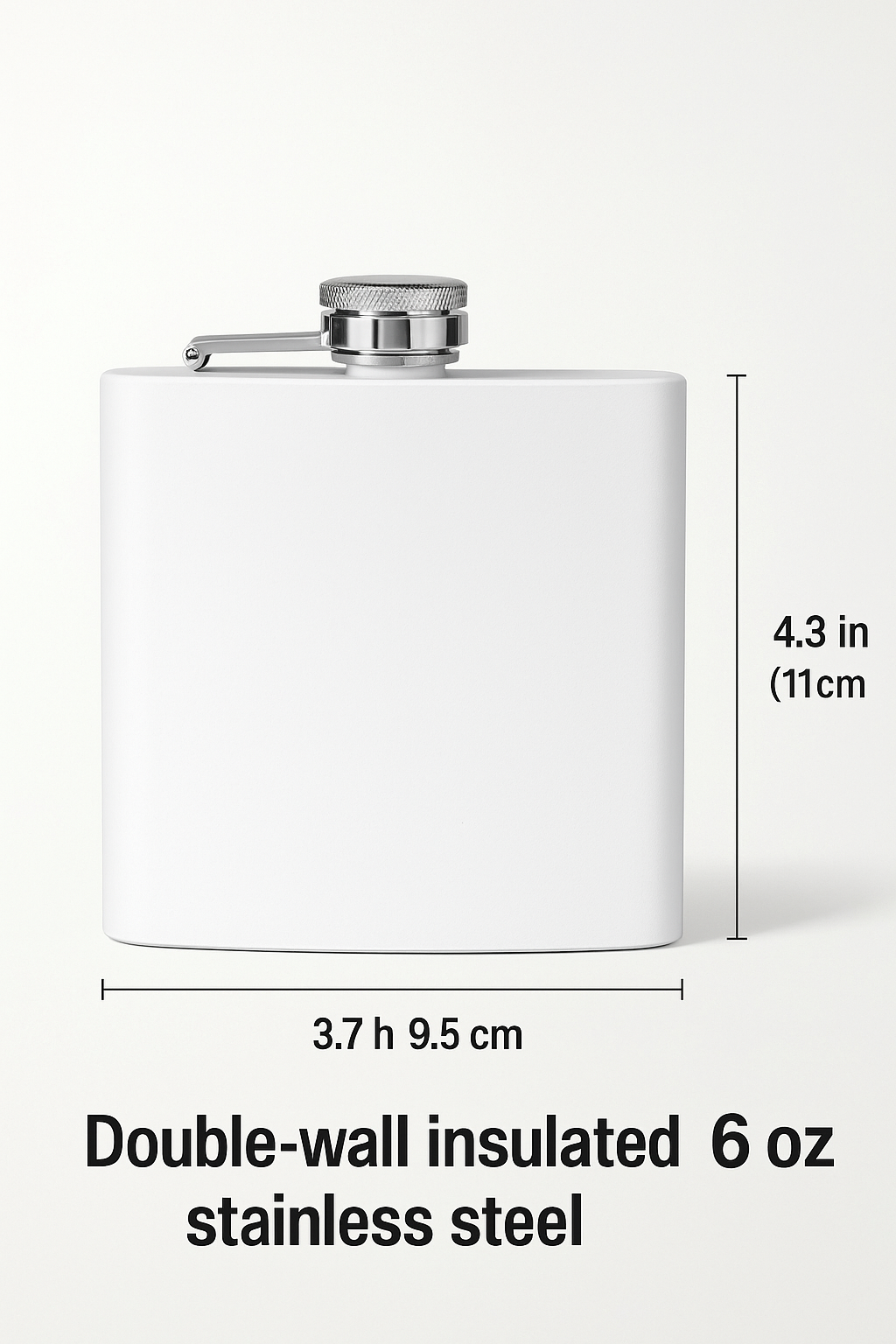 Pirate Cigar kraken crest 6oz powder coated stainless steel hip flask, alternate view