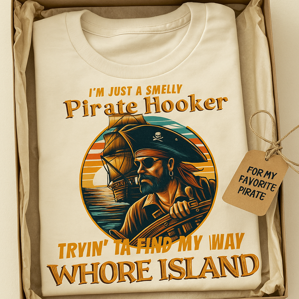 Smelly Pirate Hooker garment dyed Comfort Colors tee, alternate view