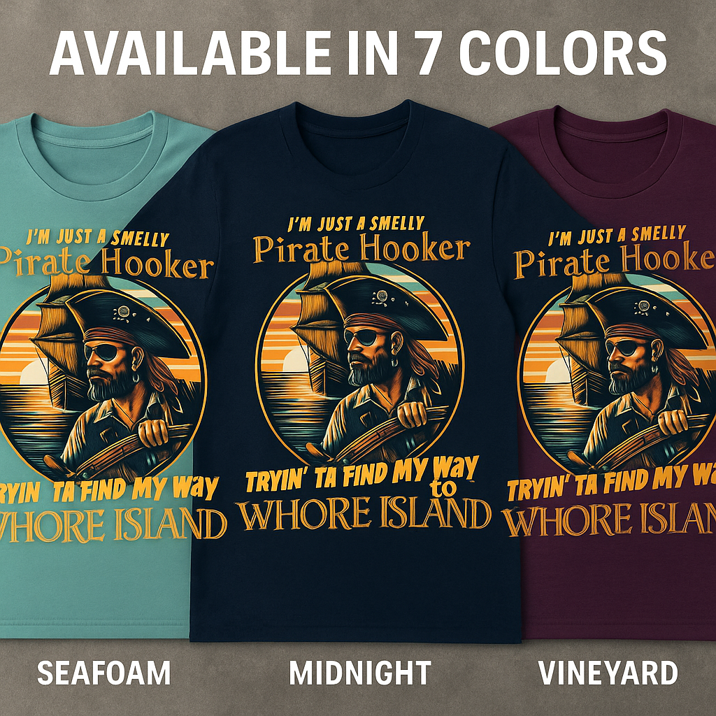 Smelly Pirate Hooker garment dyed Comfort Colors tee, alternate view