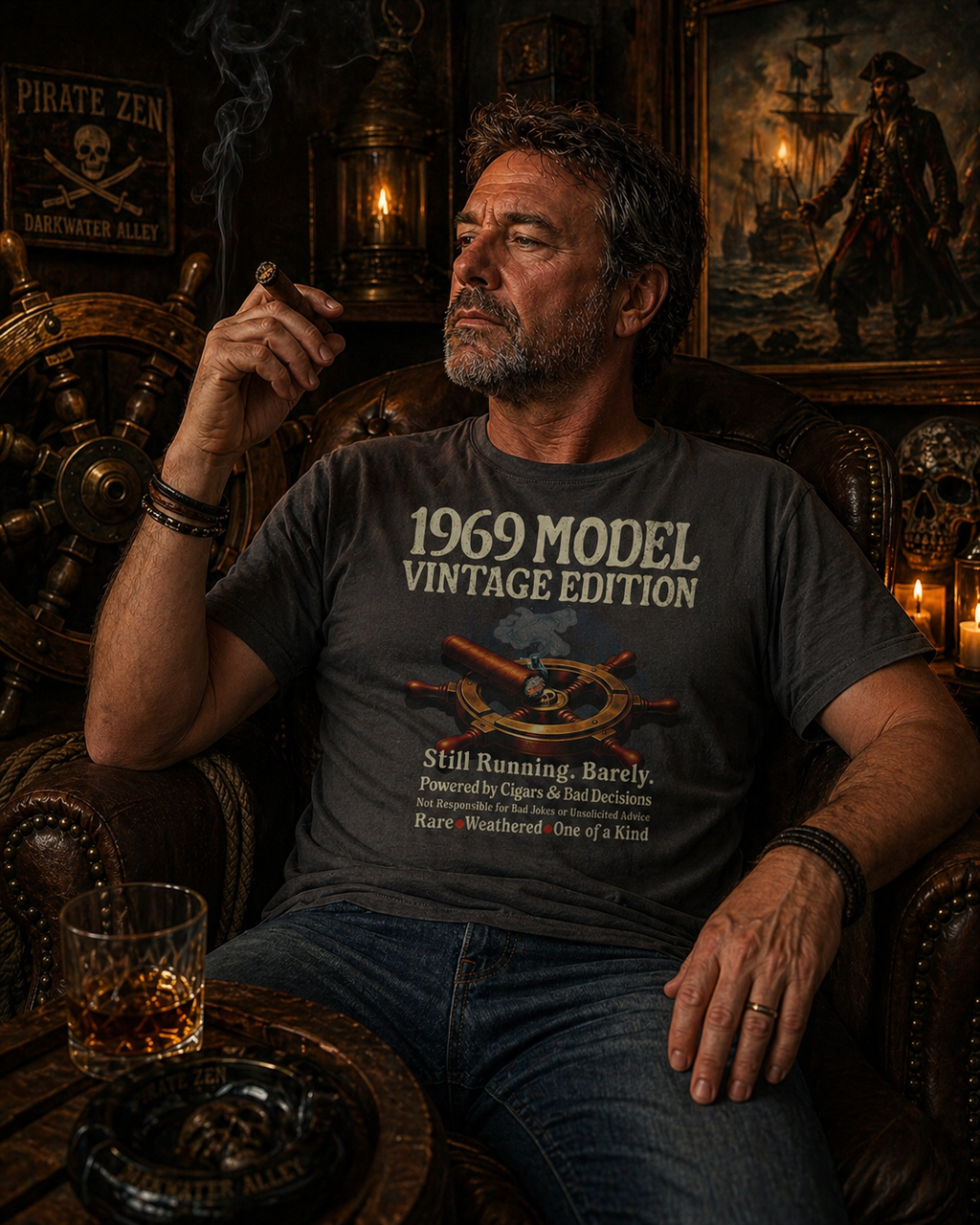 Custom Birth Year Cigar Shirt for Dad - Personalized Comfort Colors Tee, S to 3XL - Gift for the Dad Who Says He Does Not Want Anything