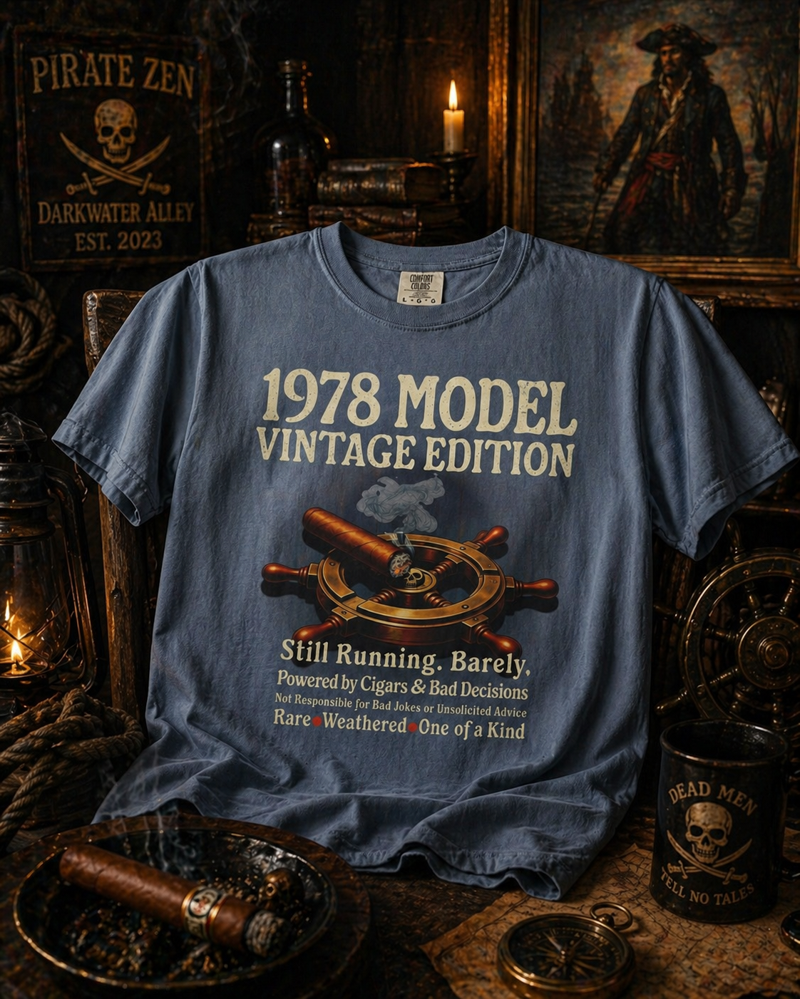 Custom Birth Year Cigar Shirt for Dad - Personalized Comfort Colors Tee, S to 3XL - Gift for the Dad Who Says He Does Not Want Anything