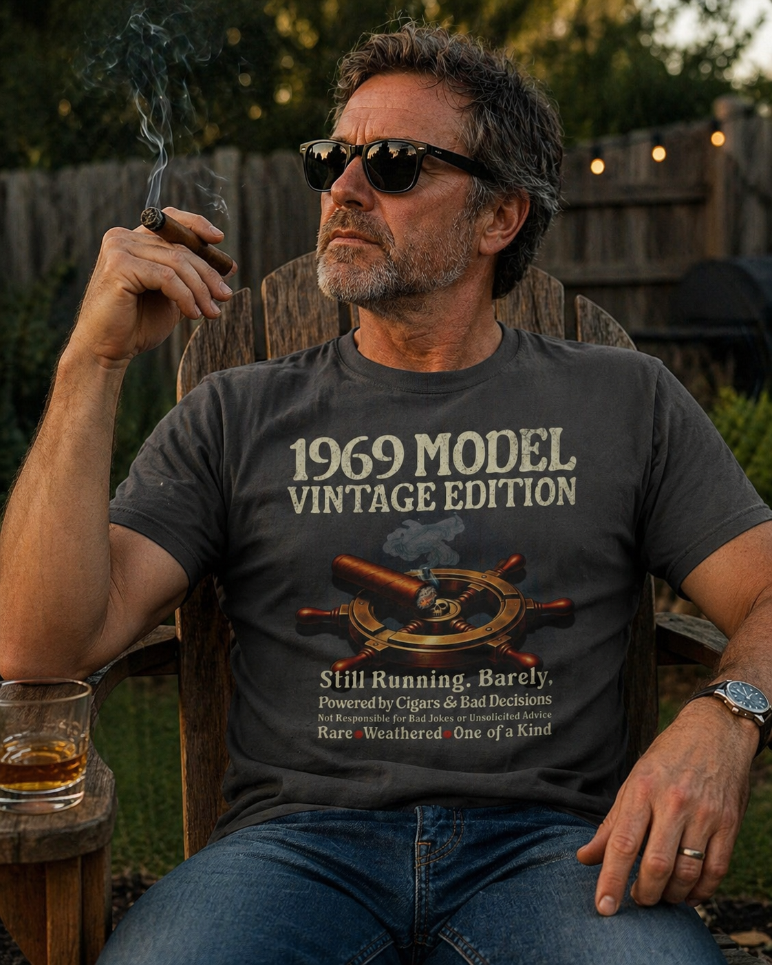 Custom Birth Year Cigar Shirt for Dad - Personalized Comfort Colors Tee, S to 3XL - Gift for the Dad Who Says He Does Not Want Anything