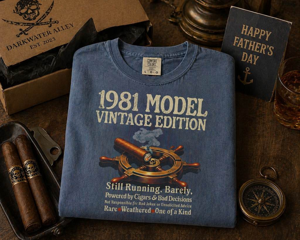 Custom Birth Year Cigar Shirt for Dad - Personalized Comfort Colors Tee, S to 3XL - Gift for the Dad Who Says He Does Not Want Anything