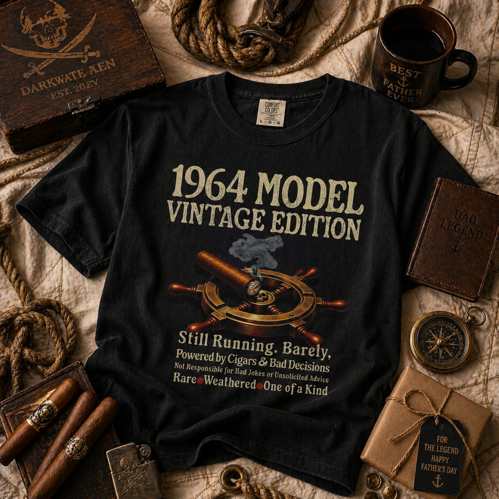 Custom Birth Year Cigar Shirt for Dad - Personalized Comfort Colors Tee, S to 3XL - Gift for the Dad Who Says He Does Not Want Anything
