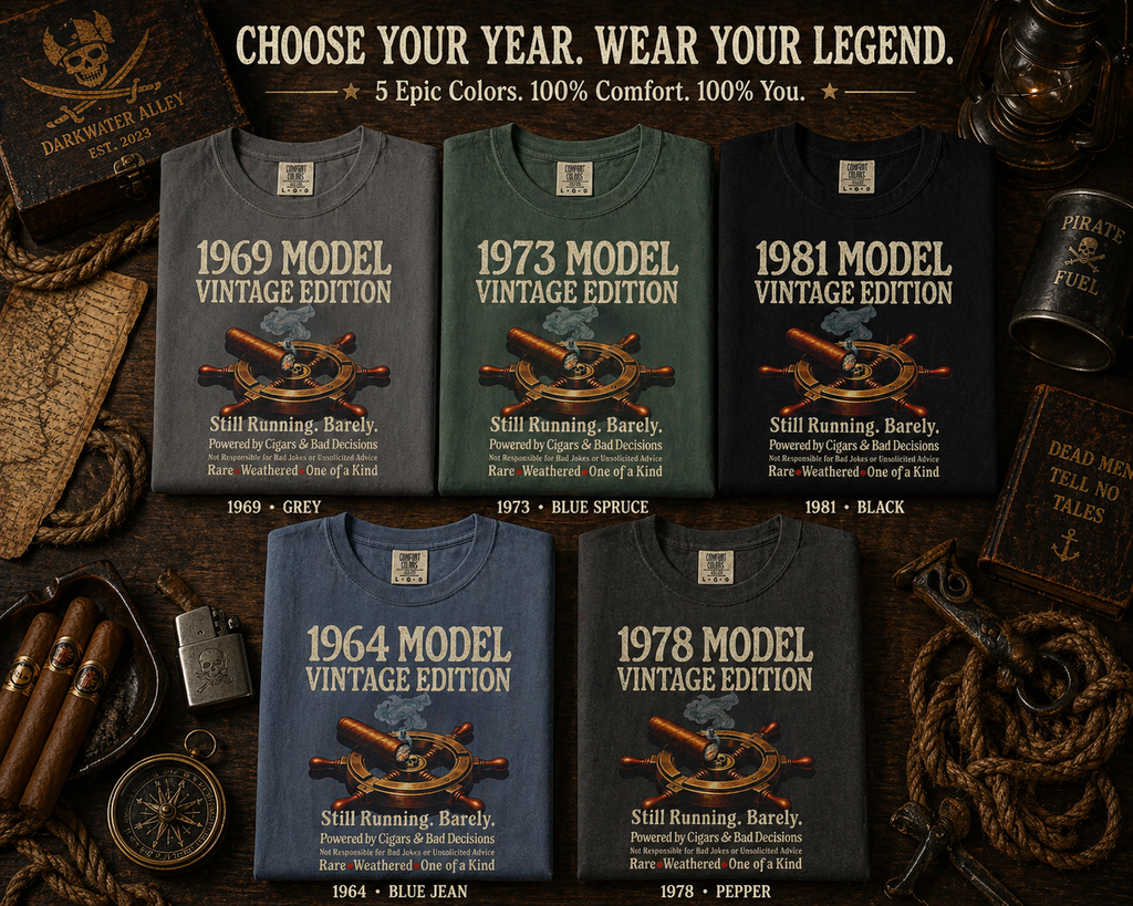 Custom Birth Year Cigar Shirt for Dad - Personalized Comfort Colors Tee, S to 3XL - Gift for the Dad Who Says He Does Not Want Anything