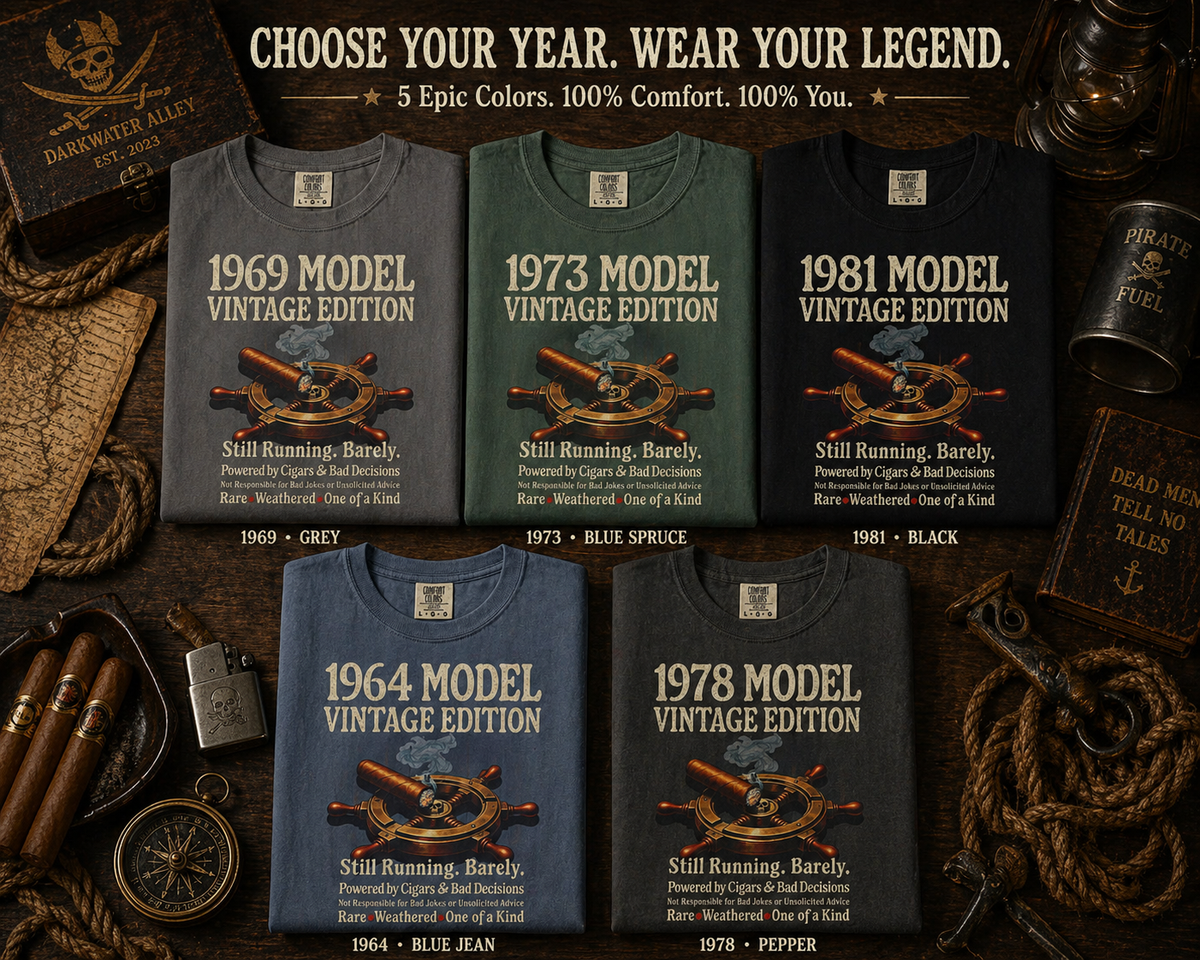 Custom Birth Year Cigar Shirt for Dad - Personalized Comfort Colors Tee, S to 3XL - Gift for the Dad Who Says He Does Not Want Anything
