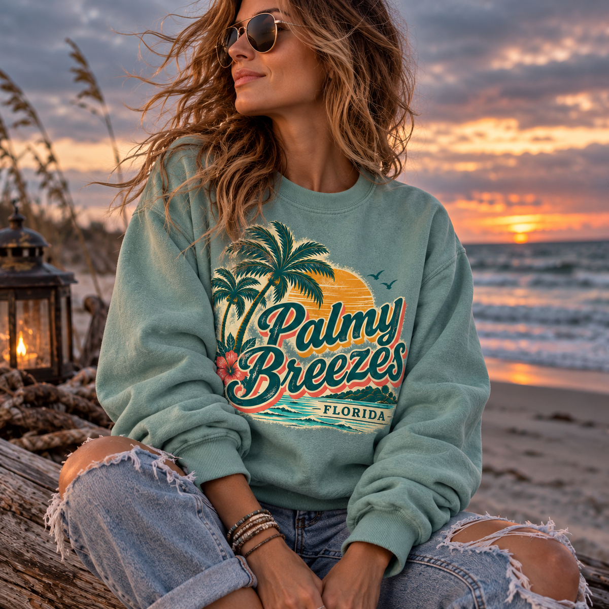 Palmy Breezes Florida sweatshirt, alternate view