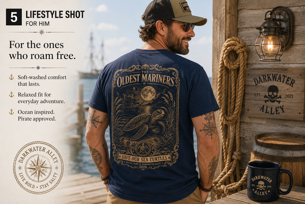 The Oldest Mariners sea turtle t-shirt - alternate view